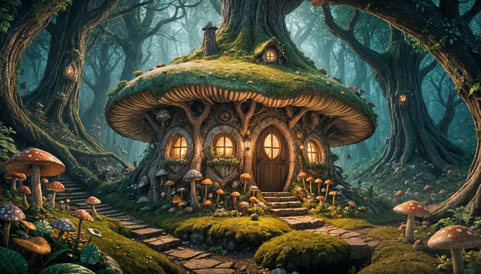 Enchanted Fairy Cottage Inside Giant Mushroom