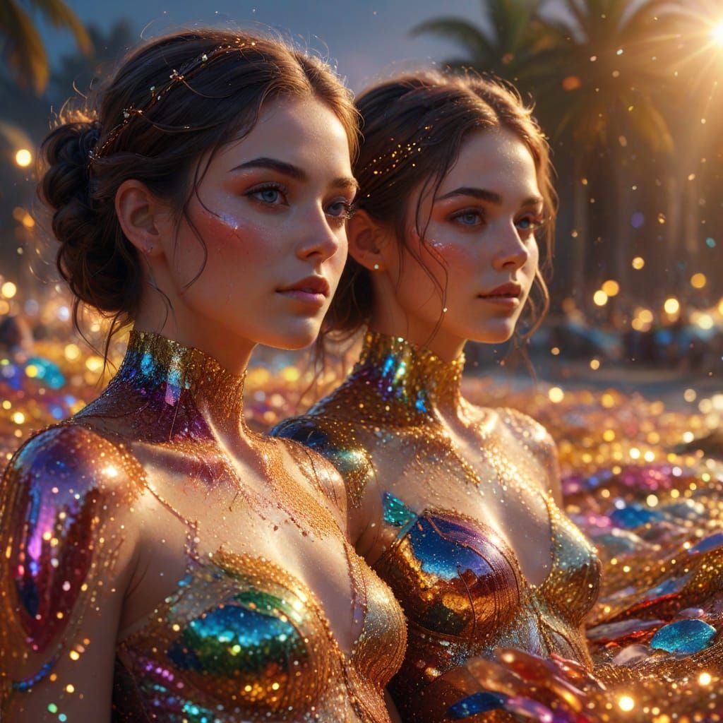 Surreal Glitter World Unveiled in Vibrant Digital Art