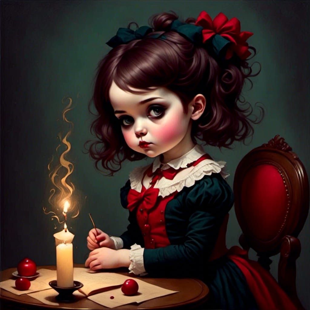 Little Match Girl in Pop Surrealist Style