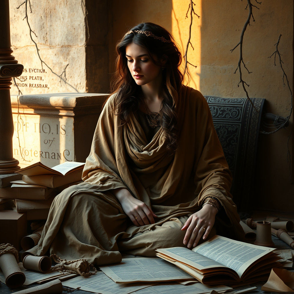 Hypatia of Alexandria in Pre-Raphaelite Style