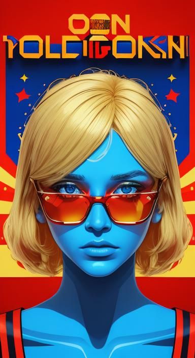 Pop Art: Blonde Woman at Movie with Cola