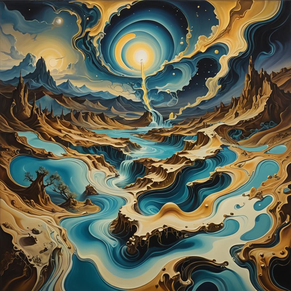 Surreal Flows of Mind with Luminous Glow