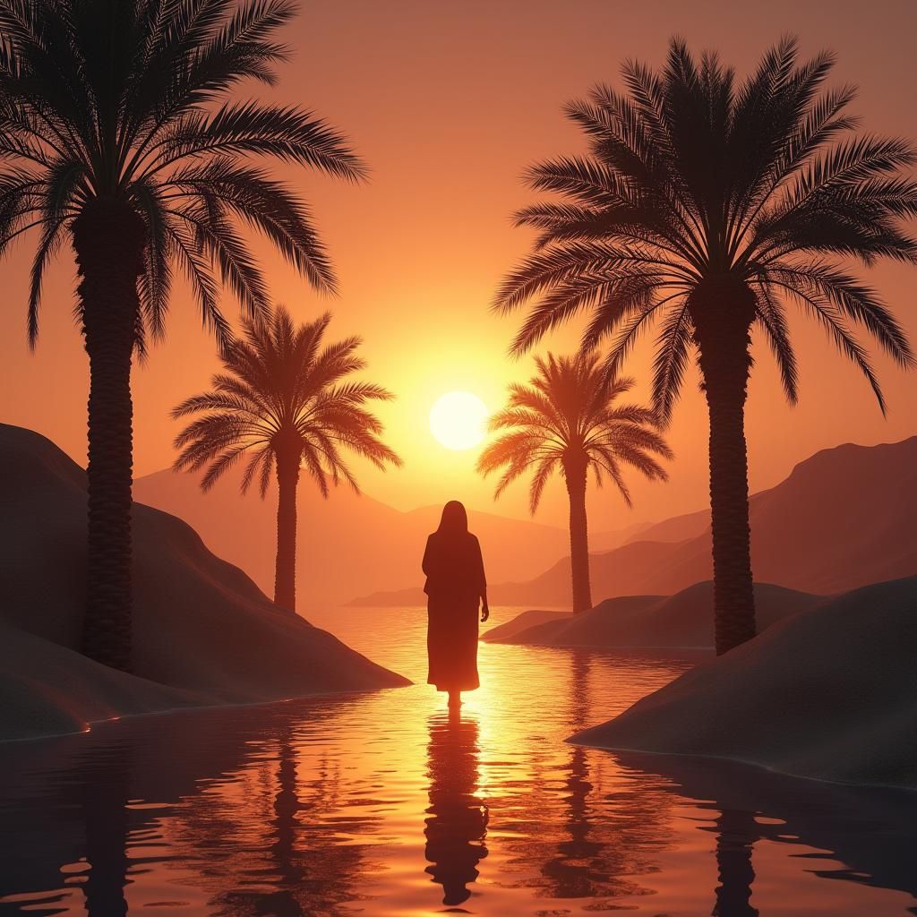 Desert Oasis Tent in Parrish Style Sunset