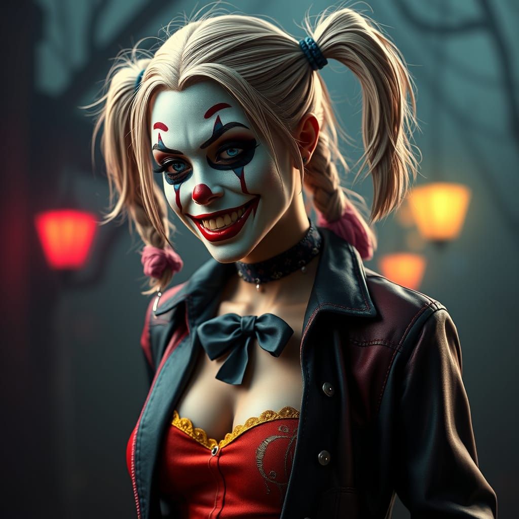 Sexy Harley Quinn as Michael Myers in Fantastical Matte Pain...