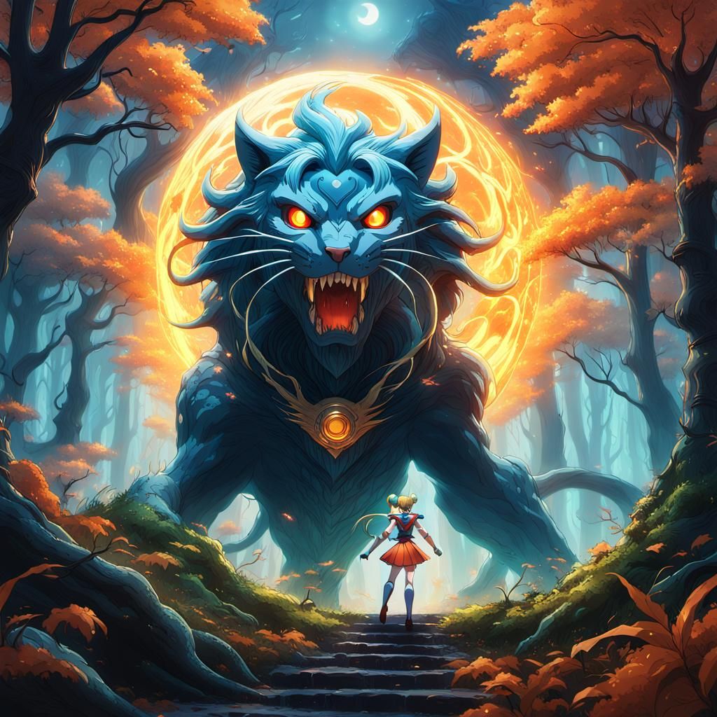 Sailor Moon Battles Monster in Mystical Forest