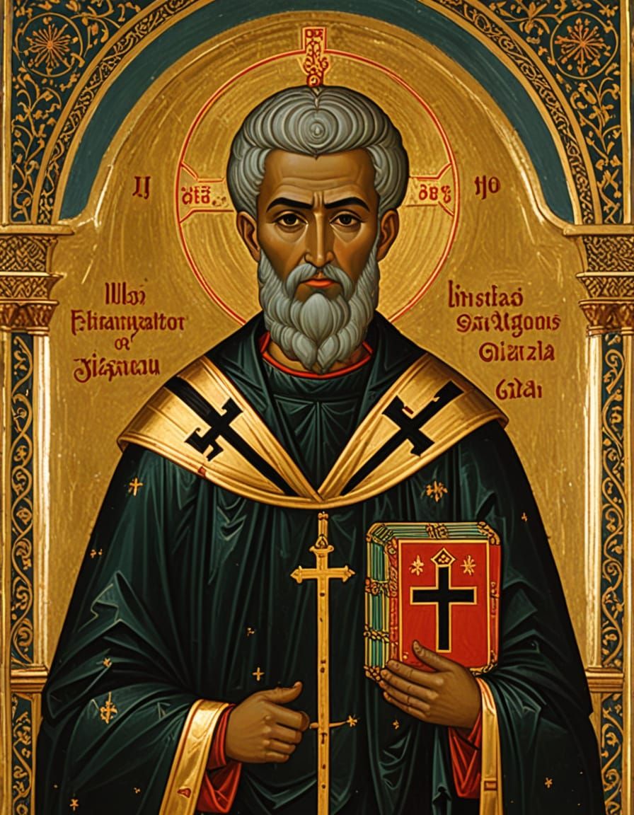Ancient Bishop Silvanus in Byzantine Style