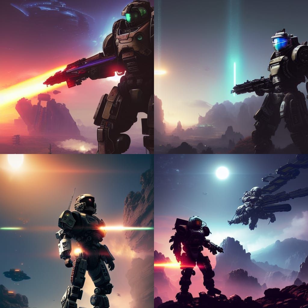 Titanfall Pilot Eclipse in Synthwave Style