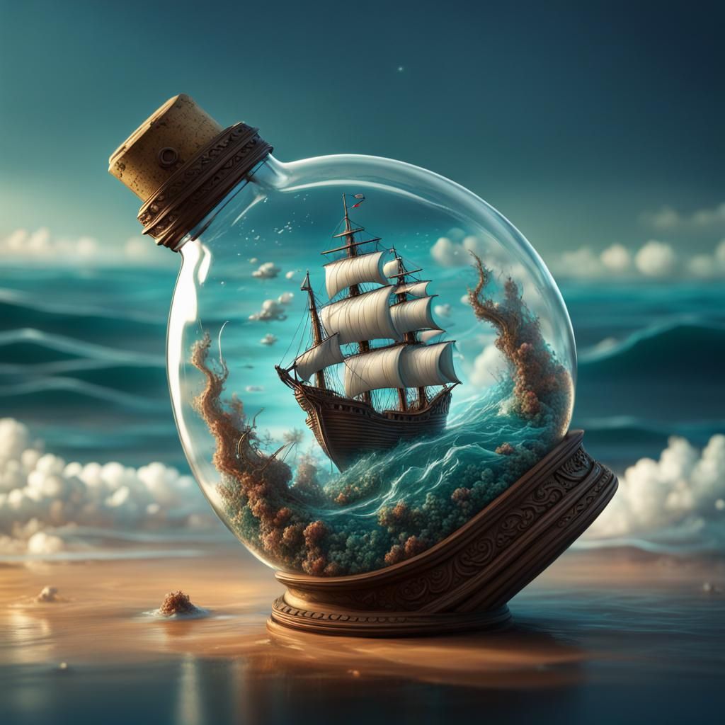 Ship in a Bottle: Detailed Matte Painting