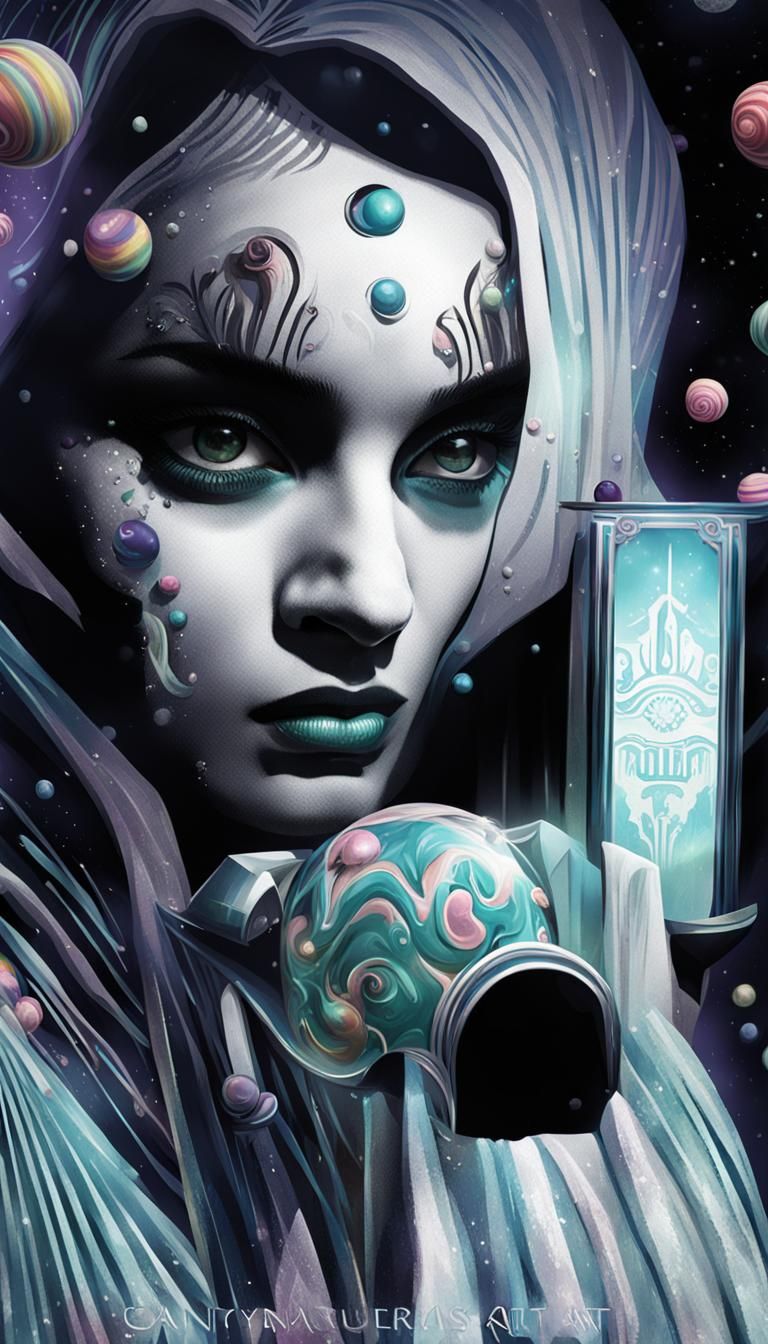 Sorceress Art Deco Movie Poster in Candy Style