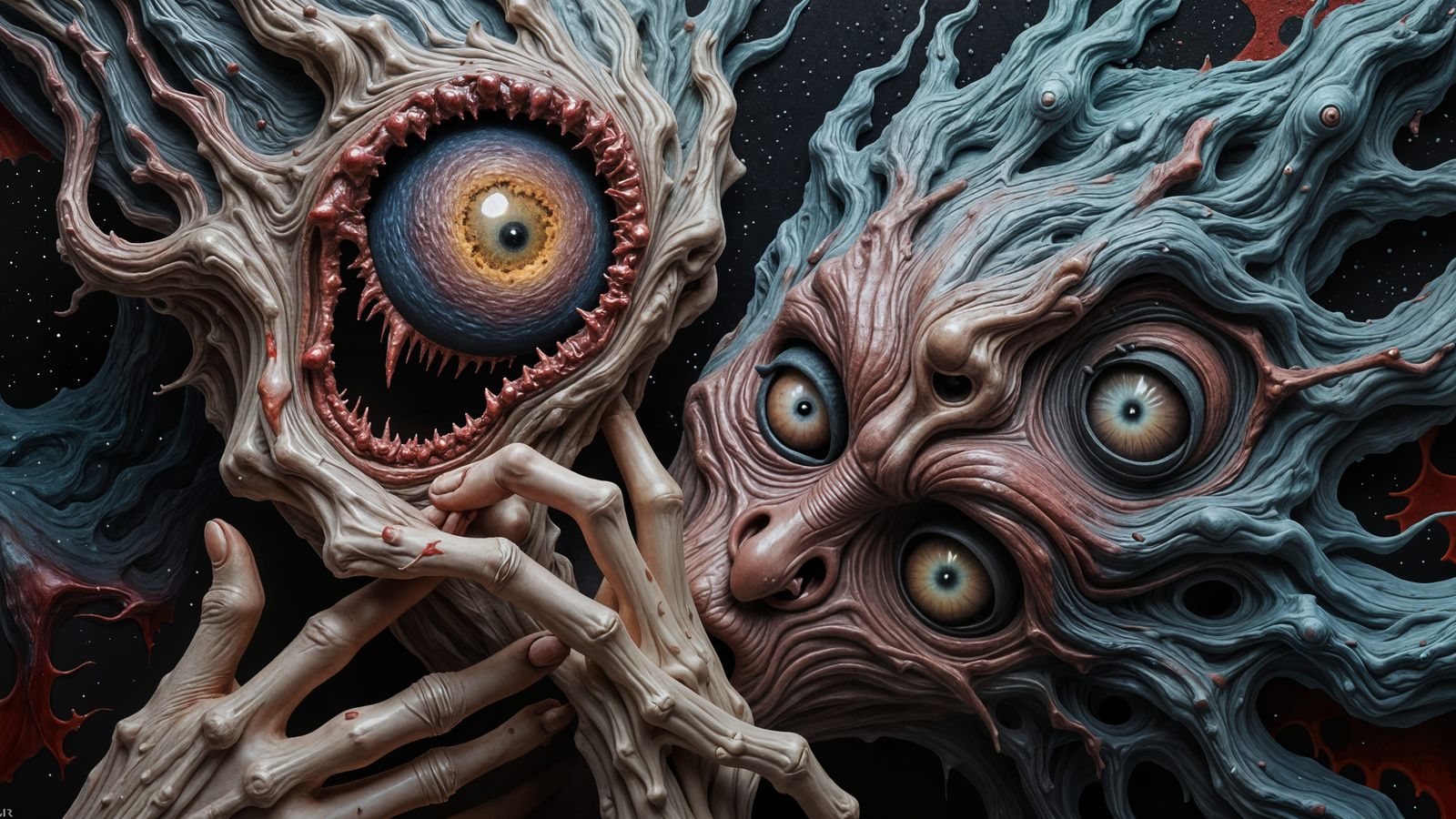 Ink Blot Horror Dragon in Psychotic State