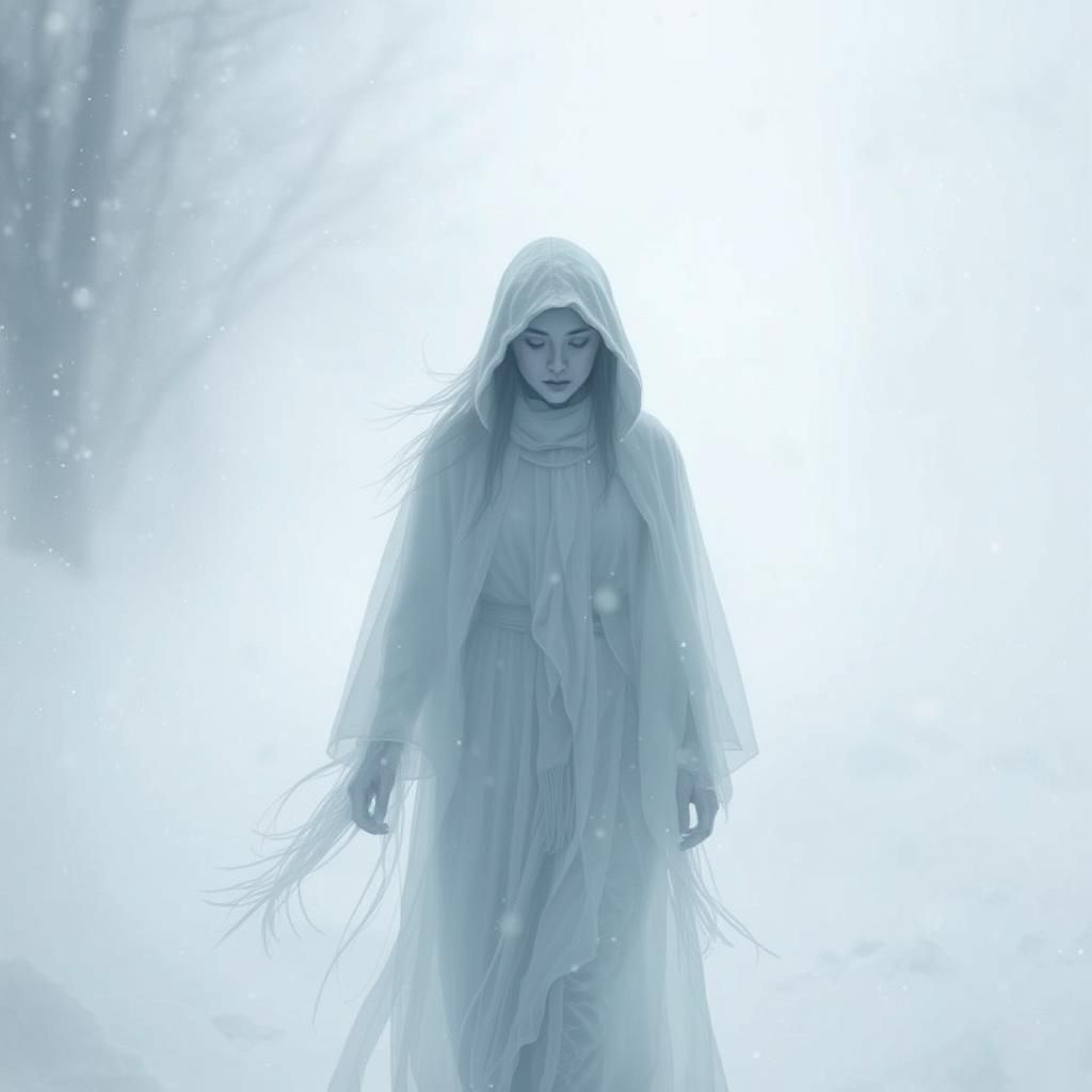 Yuki Onna: Ethereal Snow Spirit in Ice Storm