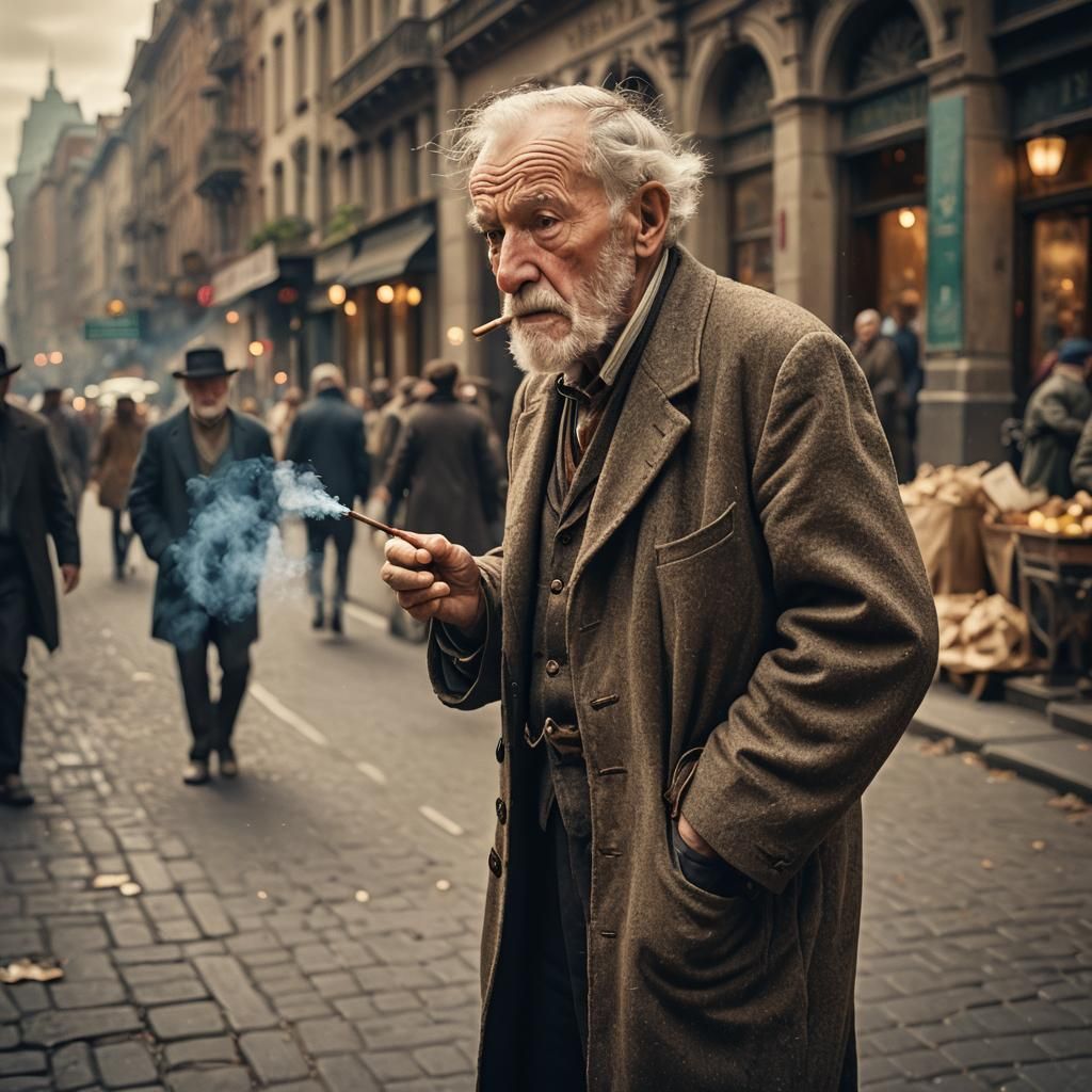 Vintage Photograph of Man Urgently Blowing Whistle