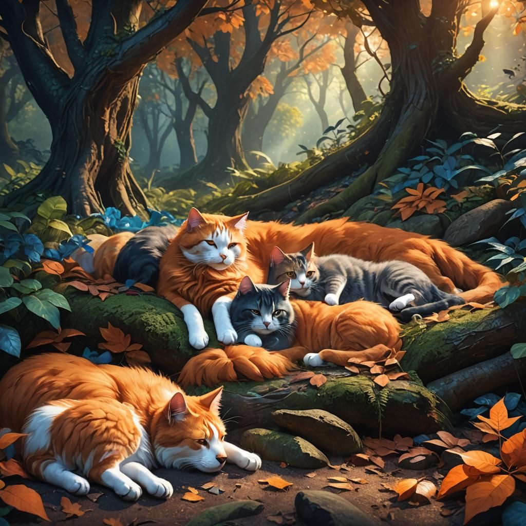 Cats and Dogs: A Cozy Forest Nook