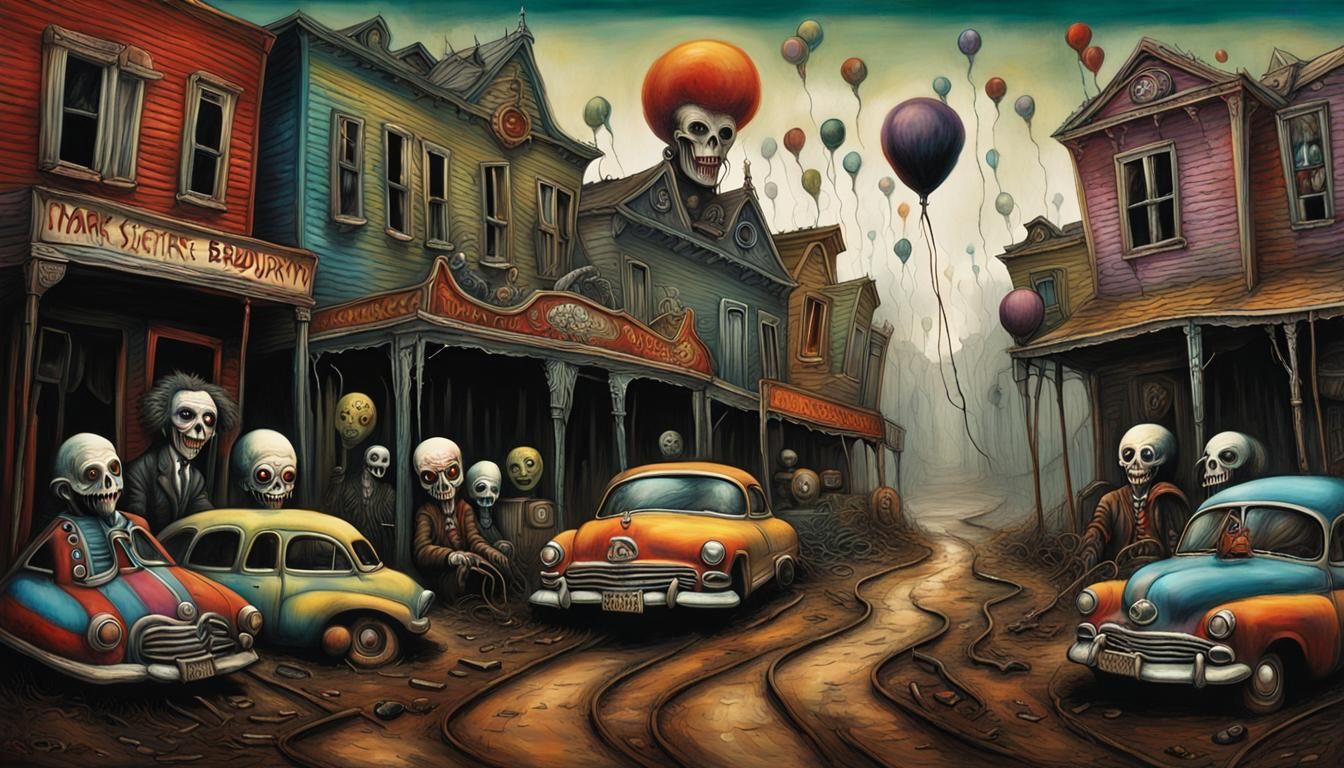 Sinister Carnival Town Inspired by Tim Burton