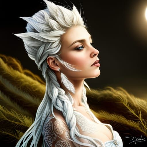 Elegant Ice Queen in Winter Landscape