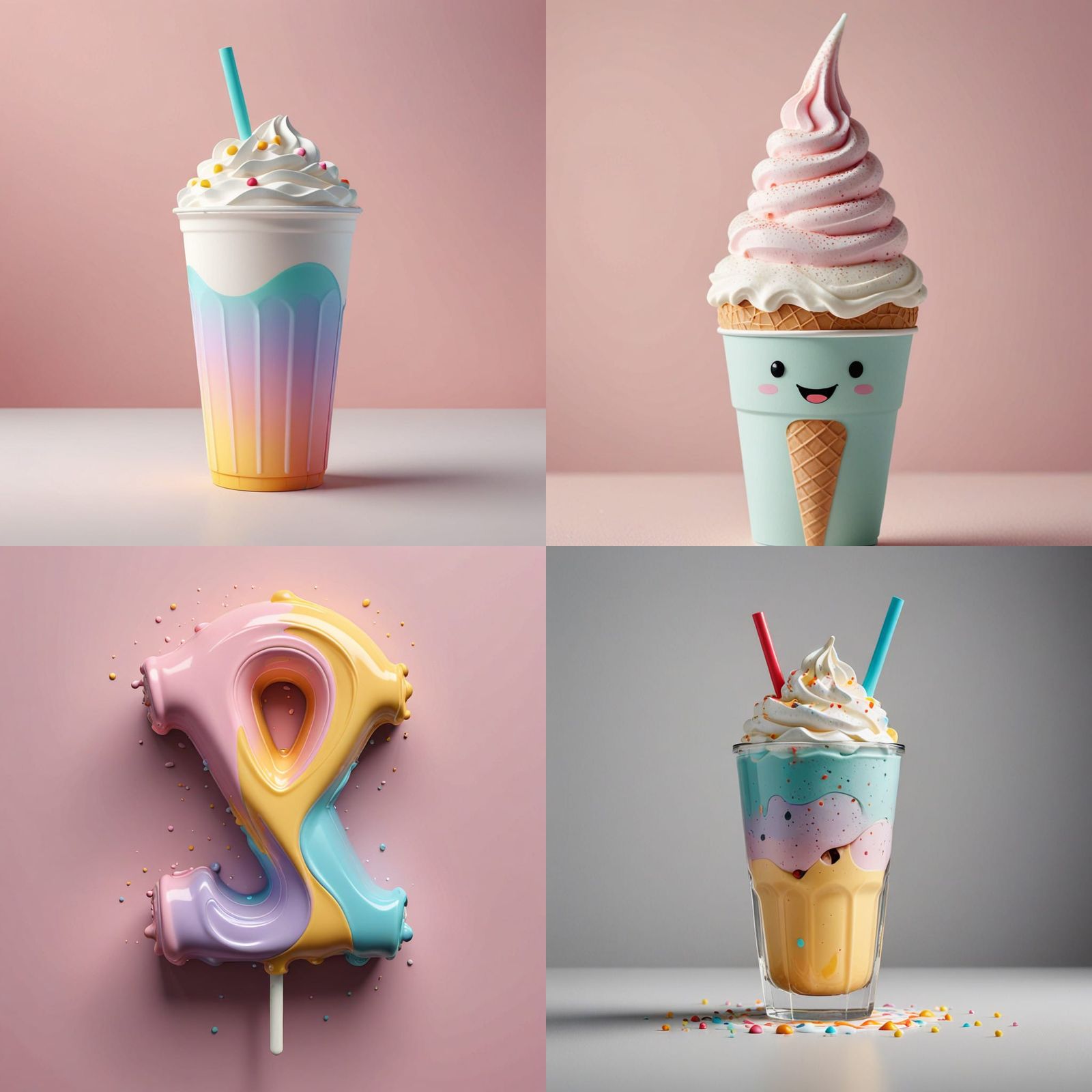 Minimalist Milkshake Shop Logo Design