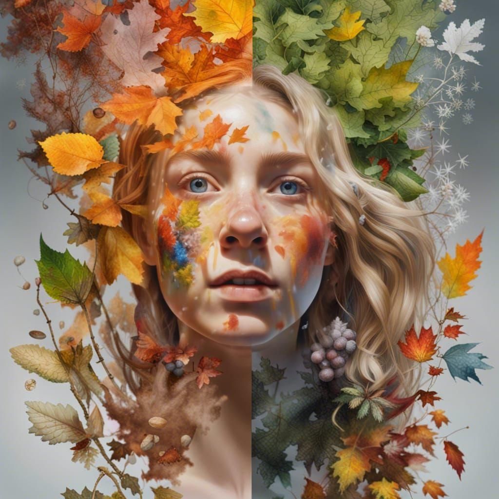 Hyperrealistic Portrait of the Changing Seasons