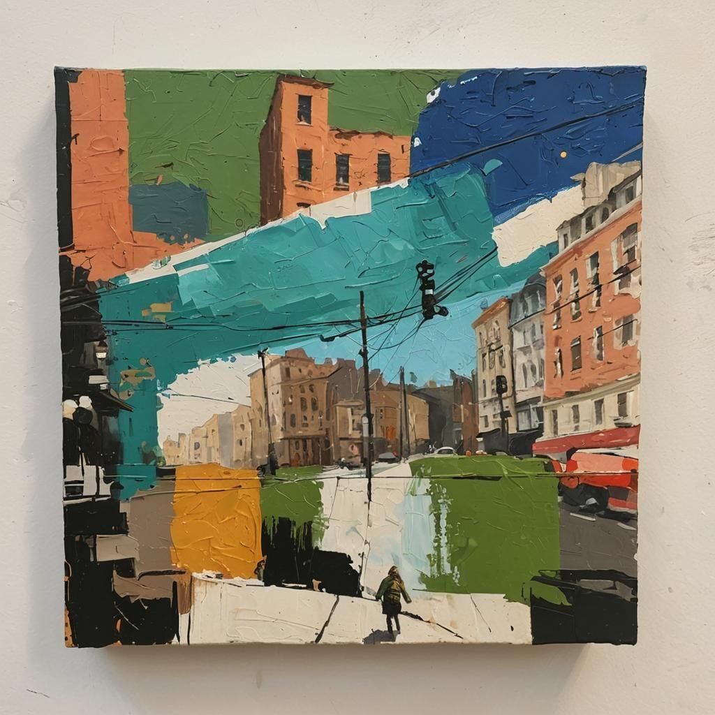 Vibrant City Stroll in Expressive Brushstrokes