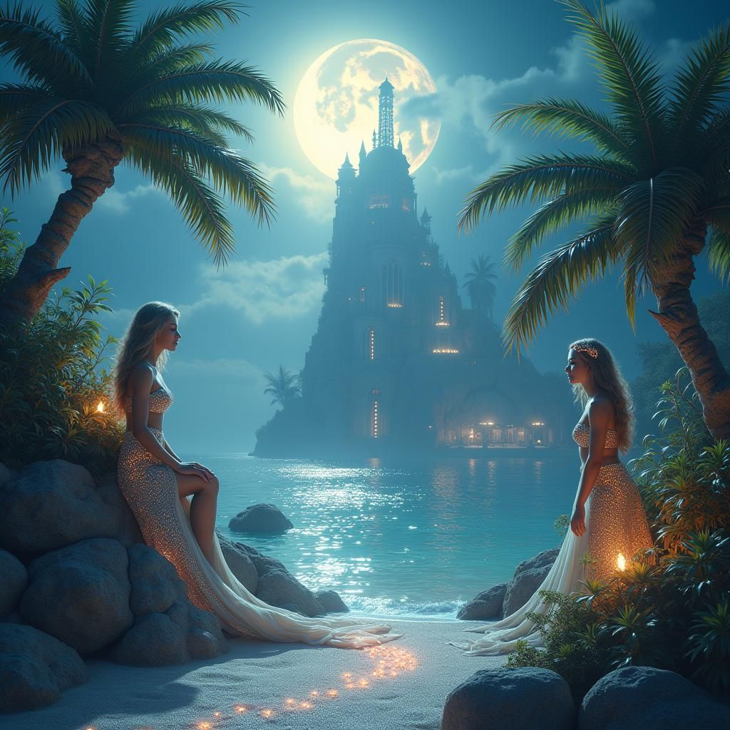 Mystical Siren Island Concept Art in 8k Resolution