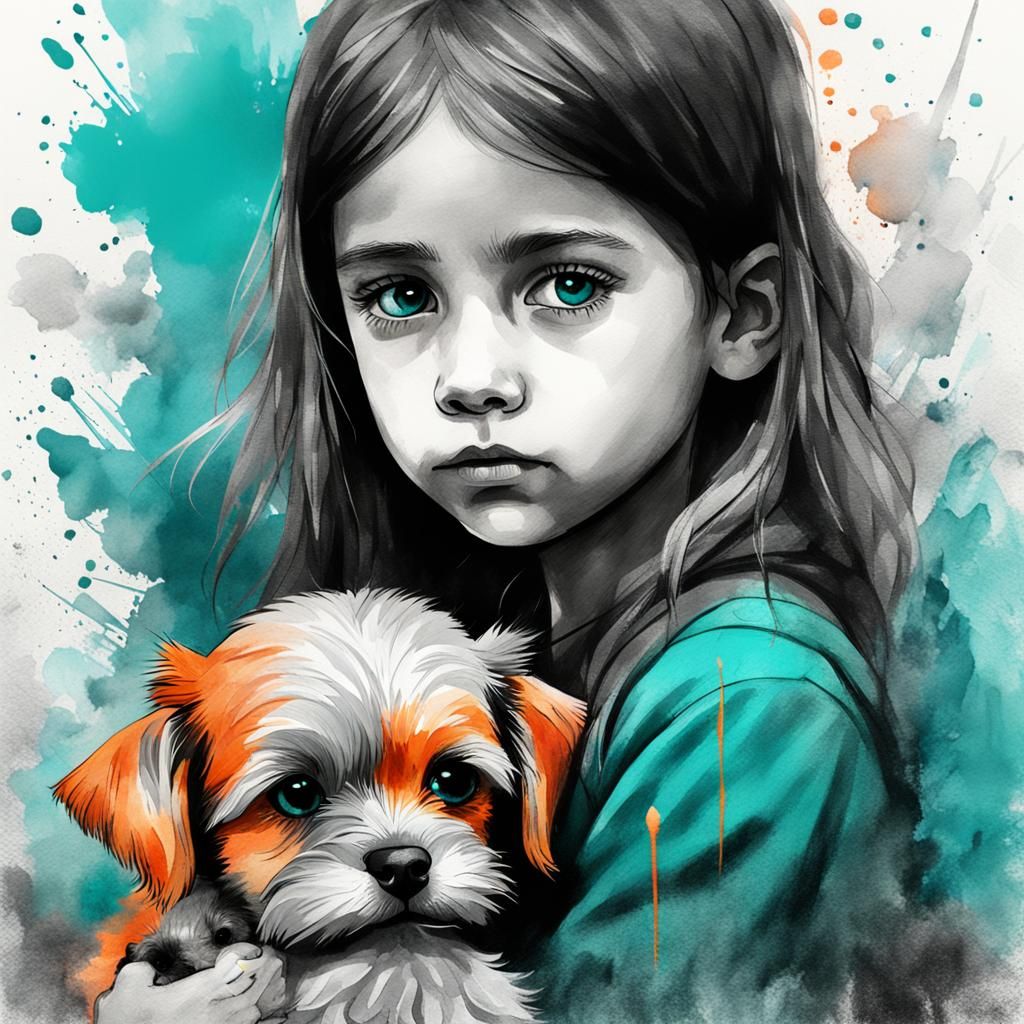 Little girl with little boy