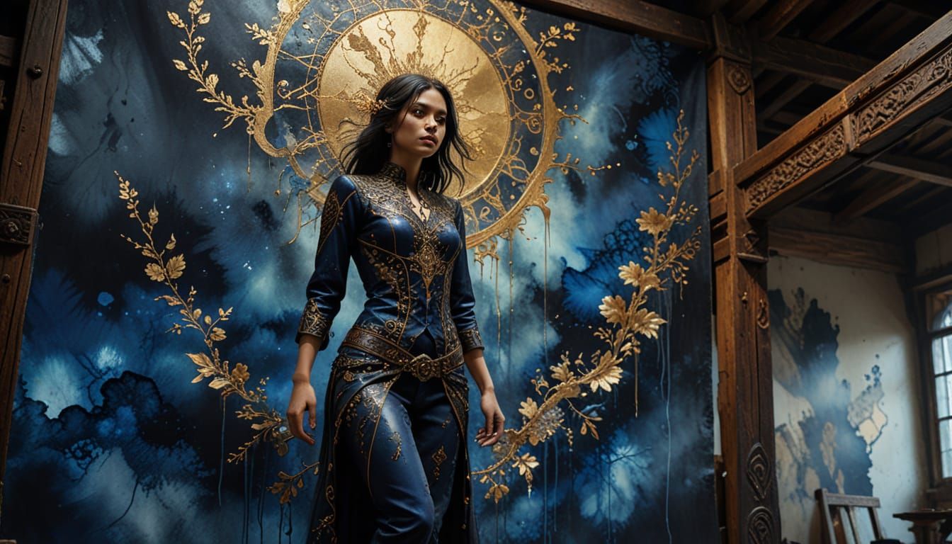 Gothic art. Pontianak Kuntilanak woman