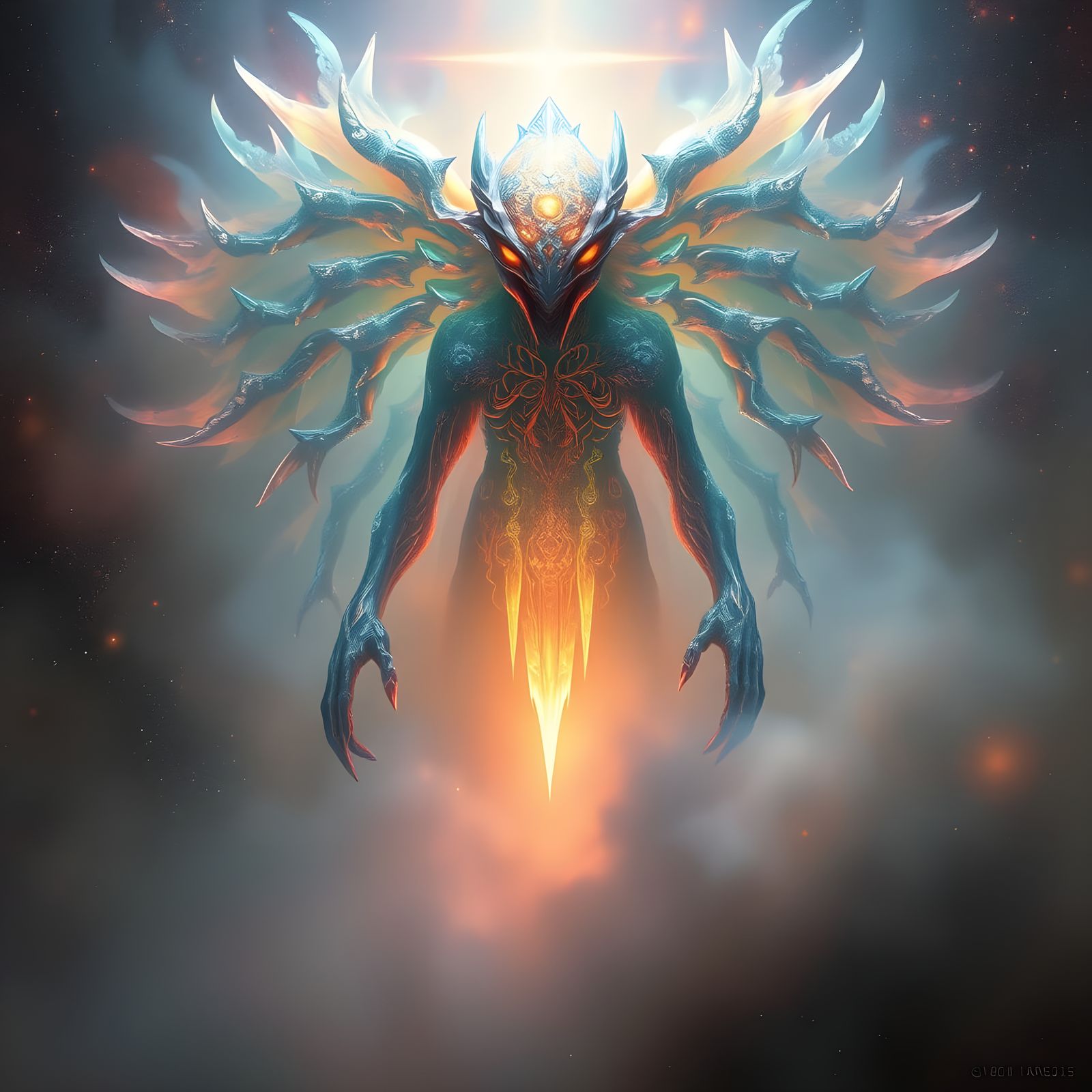 Ethereal Figure in a Halo of Light