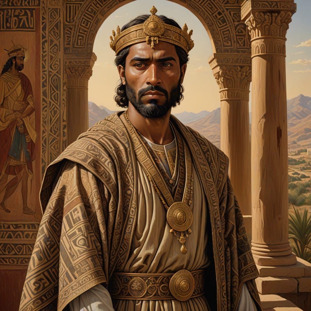 Ancient Aethiopian King in Regal Attire