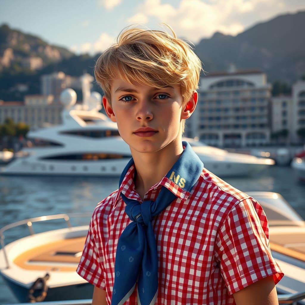 Monte Carlo Boy: Vibrant Digital Art Portrait