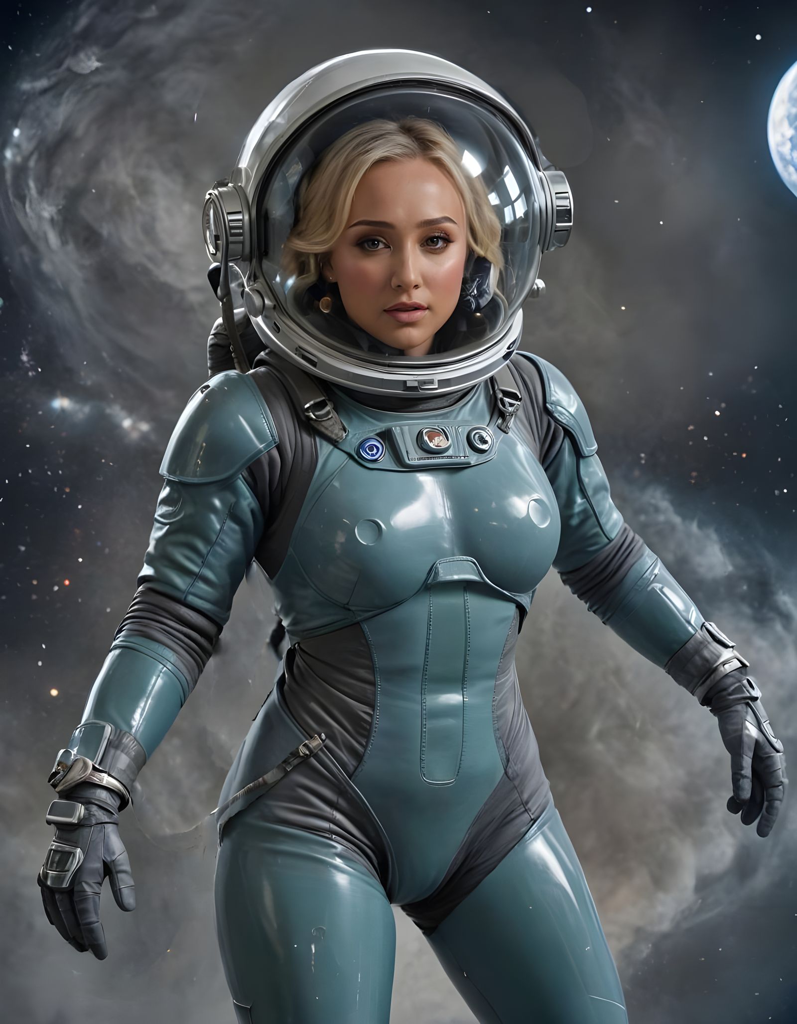 Astronaut Spacewalk in Gray Spacesuit, Photorealistic 8K