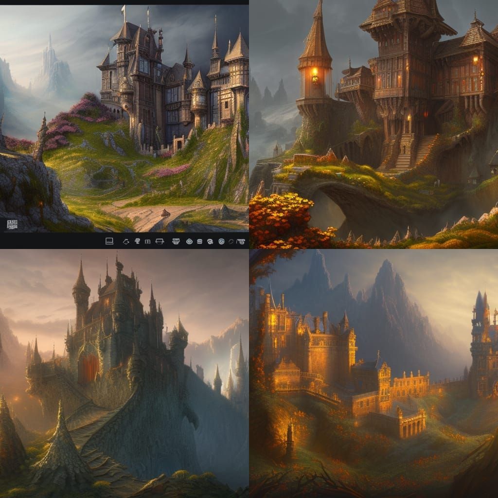 Fantastical Castle Matte Painting in Deep Color