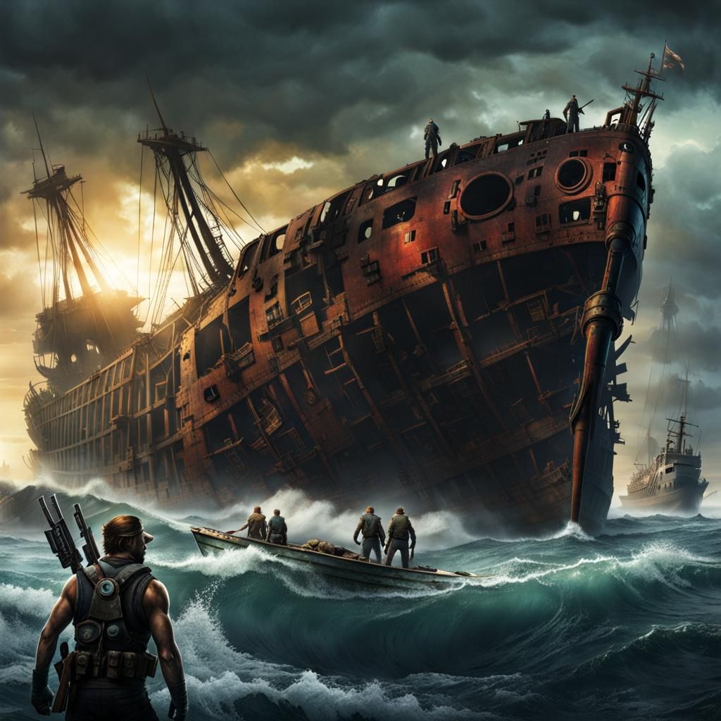 Mutants Scavenge Post-Apocalyptic Shipwreck