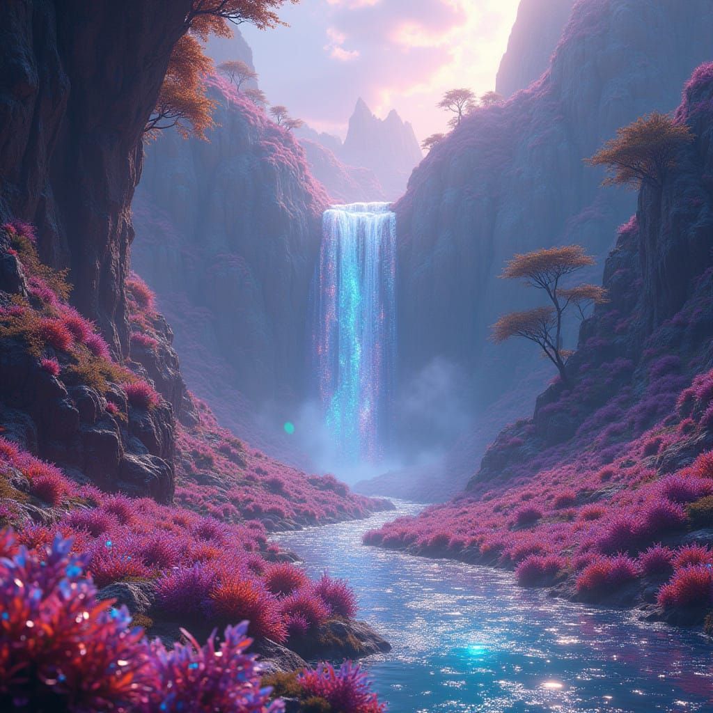 Futuristic Crystal Wastes Emerge in Vibrant, Iridescent Hues