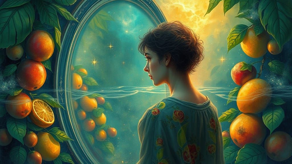 Dreamlike Encounter: Nature's Harmony in Vibrant Surrealism