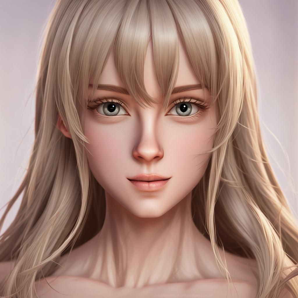 Anime Style Portrait of a Beautiful Woman