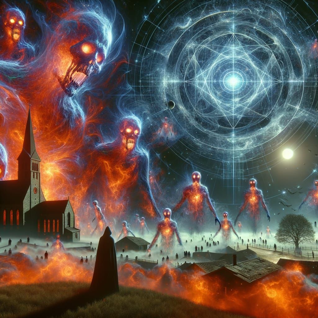 Spacial Rift Unleashes Ghostly Apparitions in Countryside