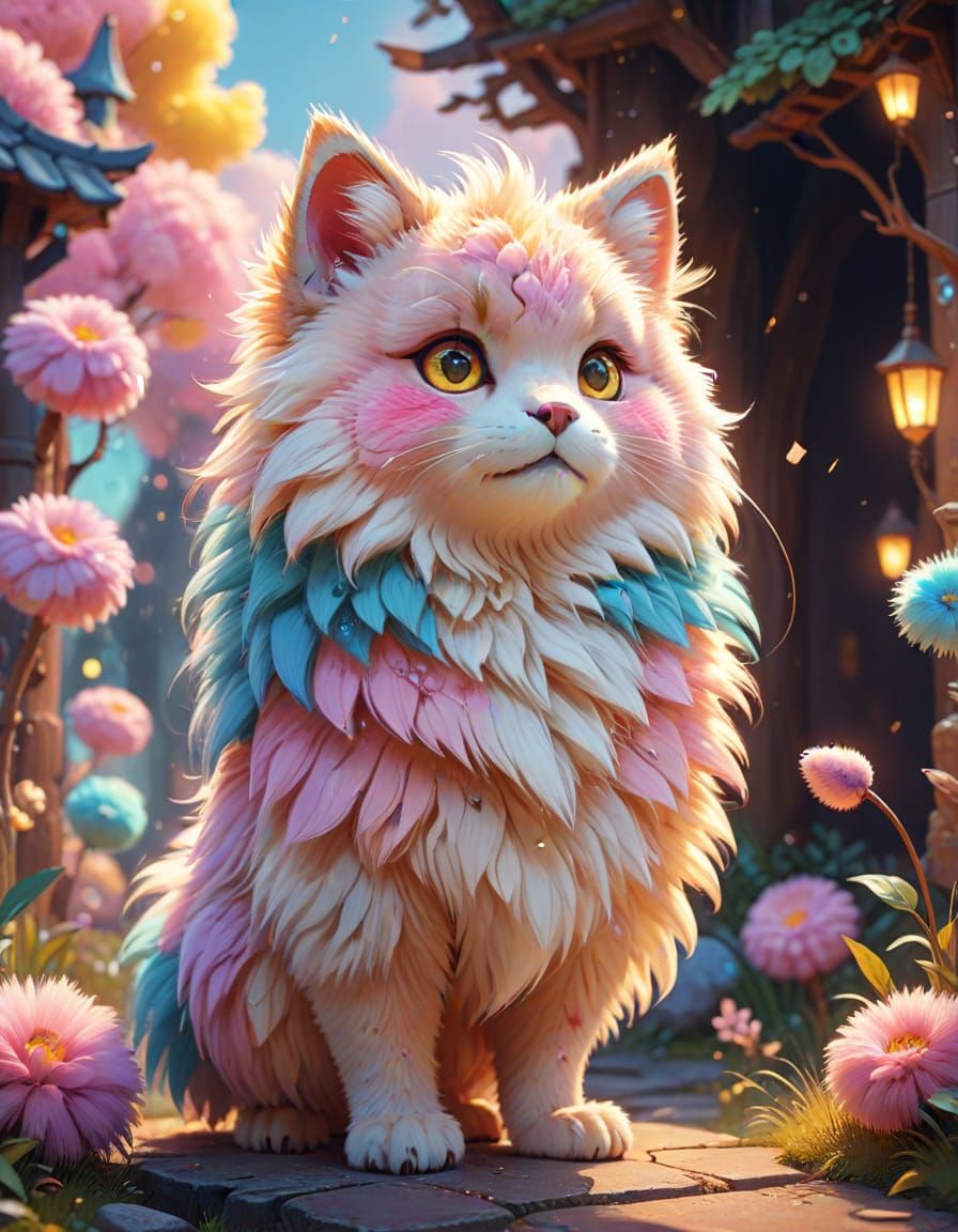 Cute Kawaii Creature in Anime Fantasy Art