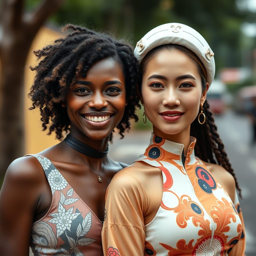 Smiling Women in Futuristic Brazilian Streetwear