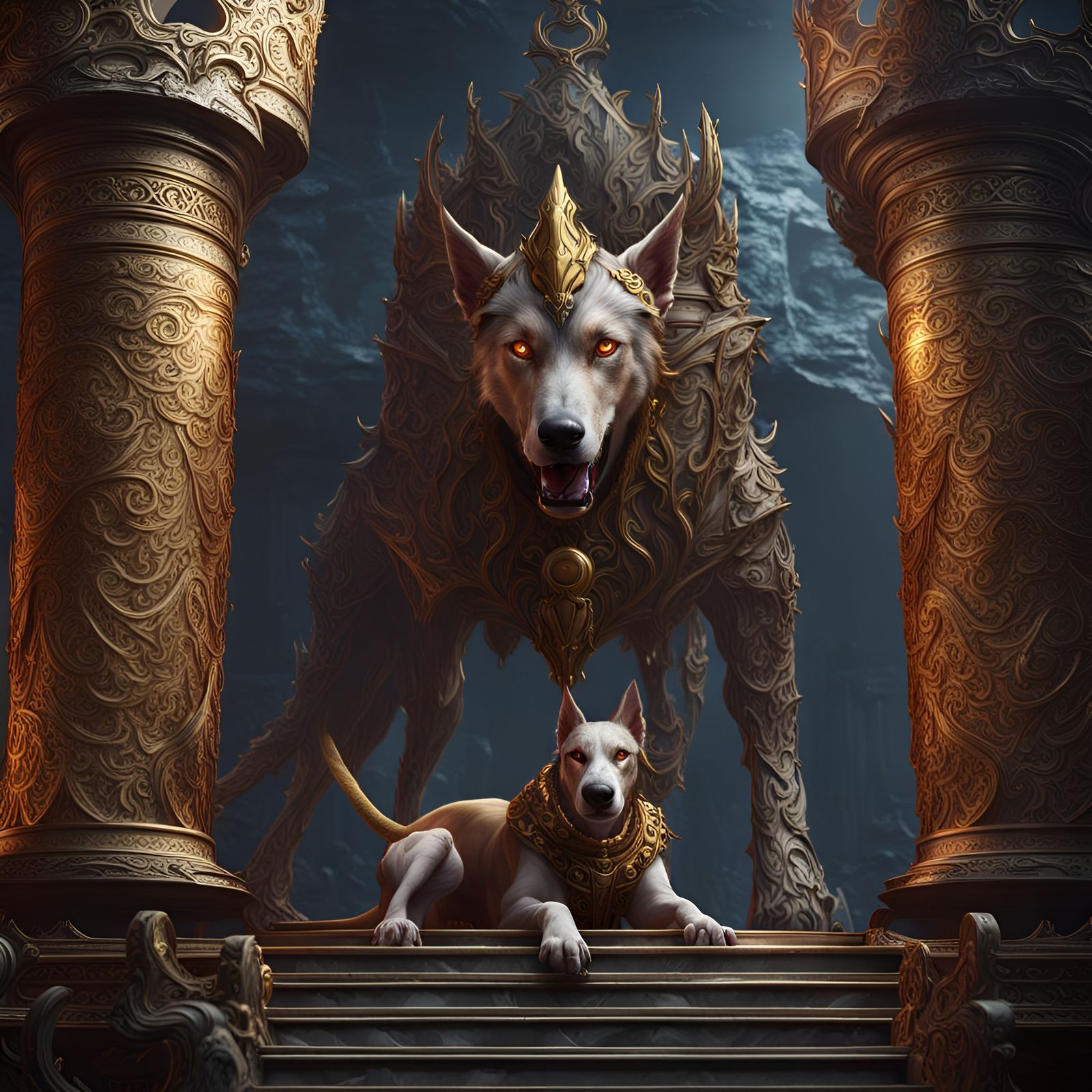 King Minos' Hounds: Detailed Matte Painting