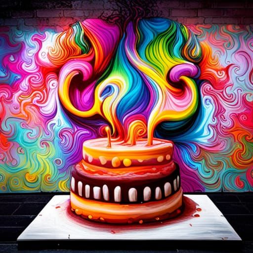 Graffiti Cake: Colorful Street Art Masterpiece