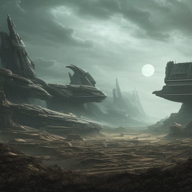 Spaceship Gardens in Desolate Landscape