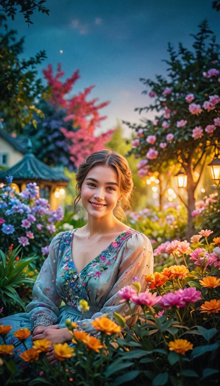Elegant Garden Portrait in Soft Focus