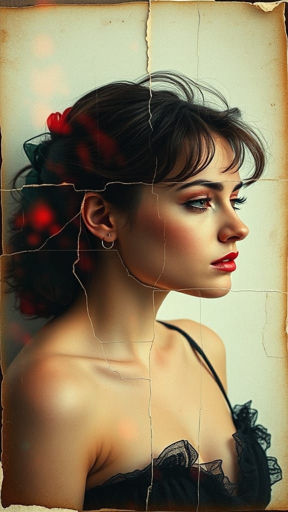 Surreal Postcard Art with Double Exposure in Vibrant Colors