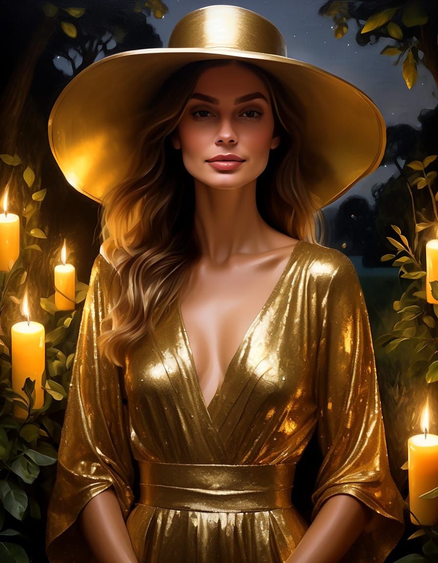 Elegant Evening Portrait in a Romantic Garden