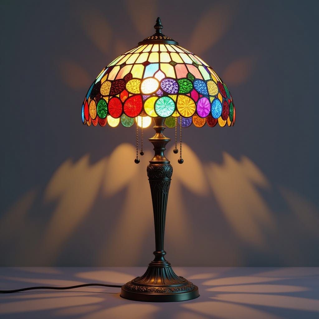 Stunning 3D Standing Lamp with Colored Glass