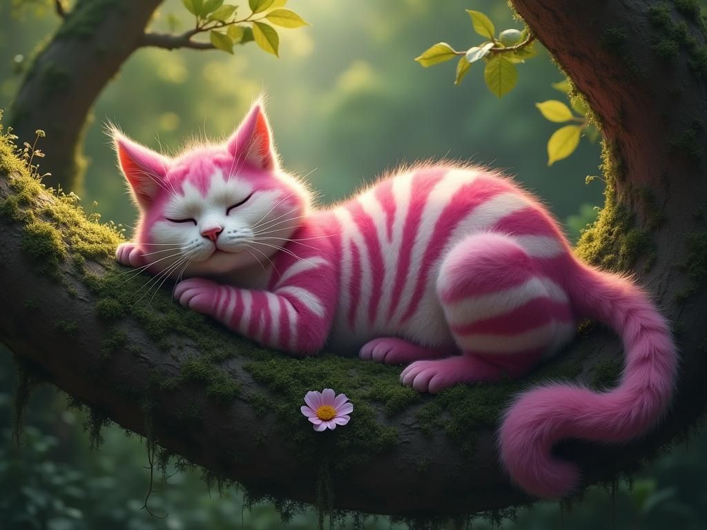 Alice and Cheshire Cat in Wonderland