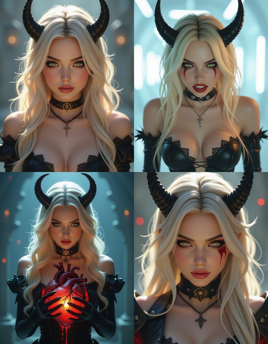 Demon Model Dominates Heart in Horror Concept Art