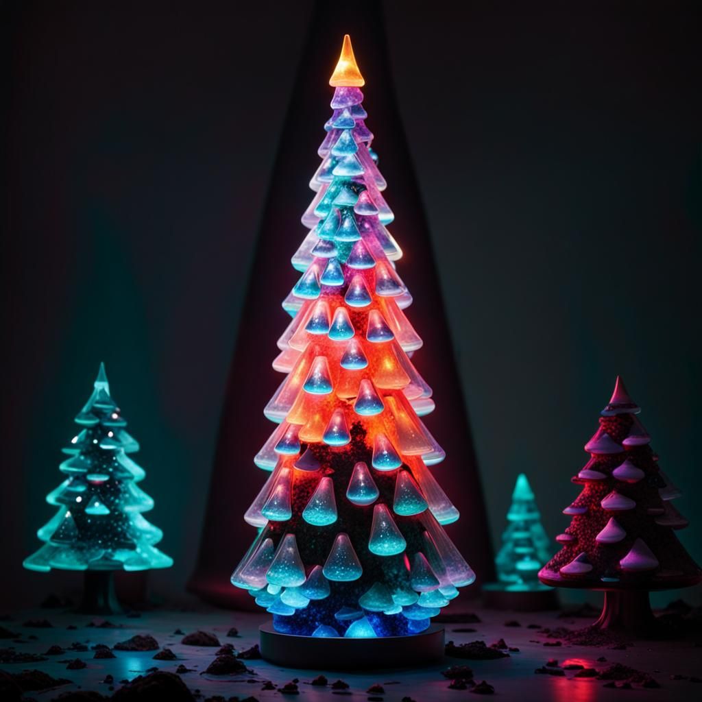 Glowing Crystal Lava Lamp Christmas Tree