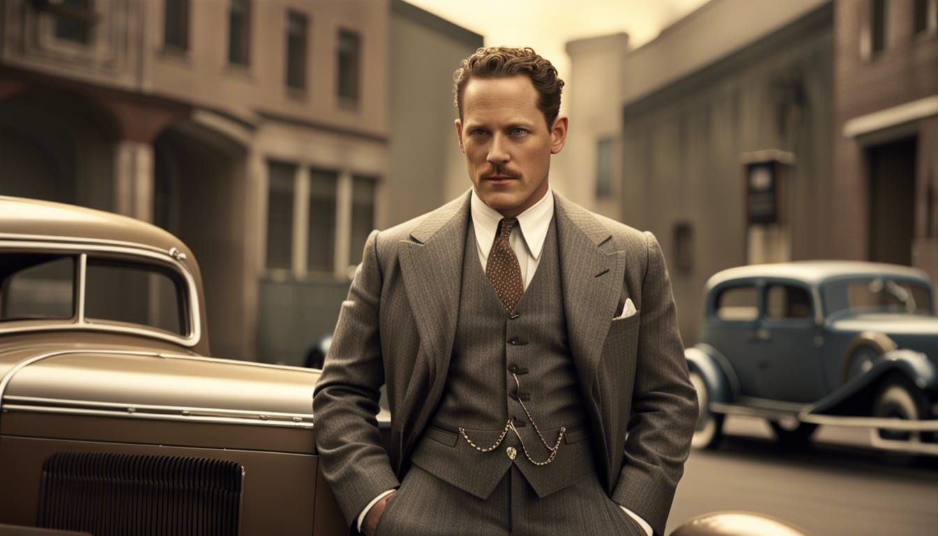 Cole Hauser as 1930s Gangster Portrait