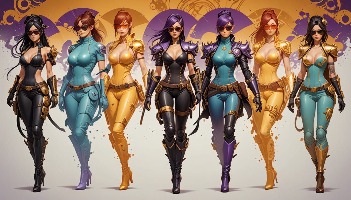 Japanese Steampunk Goddess in Cyberpunk Armor