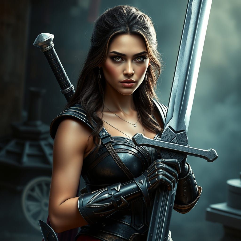 Epic Fantasy Warrior in Cinematic Armor